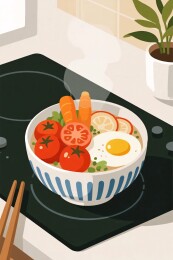 卡通餐食插画