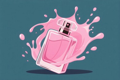 粉色香水插画设计