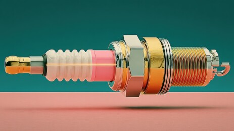 汽车点火塞的3D渲染图