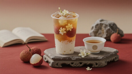 夏日荔枝茶的清凉