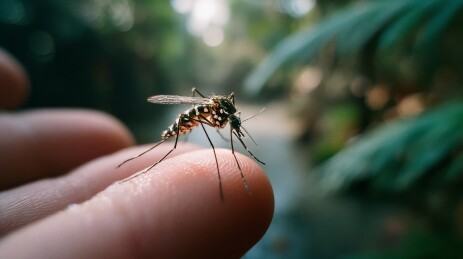指尖微蚊静立特写