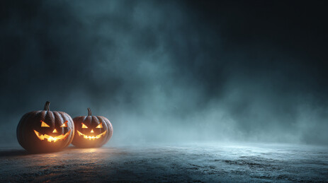 万圣节南瓜灯的幽暗光芒