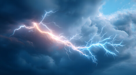 乌云中流动的闪电