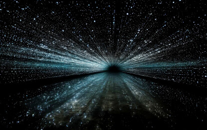 璀璨星空宇宙隧道景象