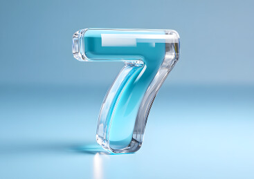 淡蓝色艺术字数字7