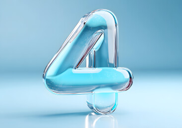 淡蓝色艺术字数字4