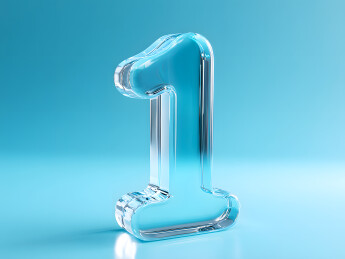 淡蓝色艺术字数字1