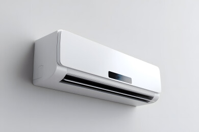 白色背景上一台空调