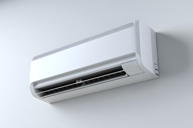 白色背景上一台空调