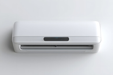 白色背景上一台空调