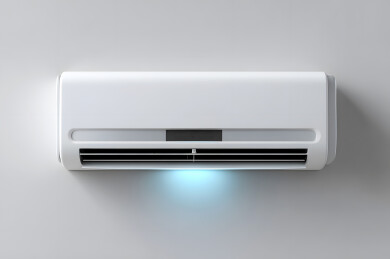 白色背景上一台空调