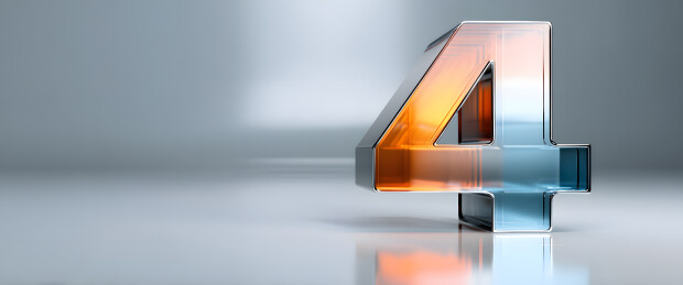 金属质感的立体数字4