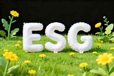 ESG字母清新草地背景