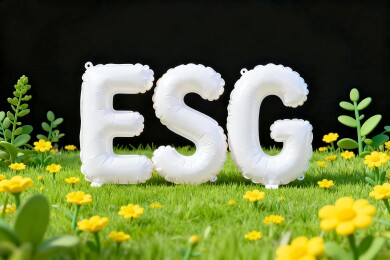 ESG字母清新草地背景