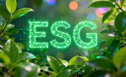 ESG字母清新绿植背景