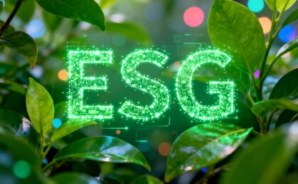 ESG字母清新绿植背景