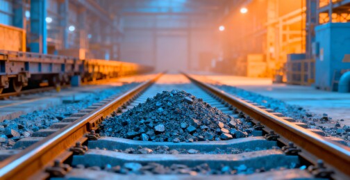 厂区铁轨工业仓储场景