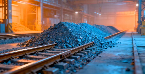 厂区铁轨工业仓储场景