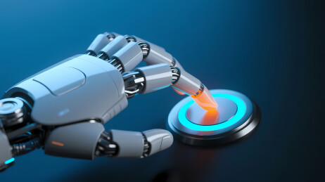 机械臂触碰未来按钮