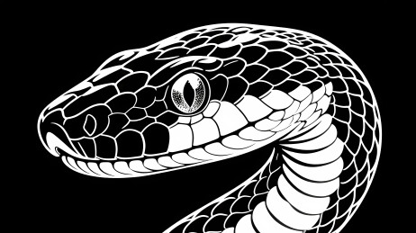 黑白相间蛇头特写