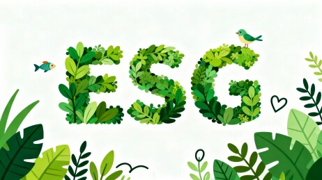 ESG字母绿植风环保宣传场景