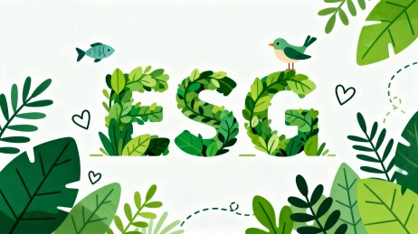 ESG字母绿植风环保宣传场景