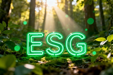 ESG霓虹科技感自然场景