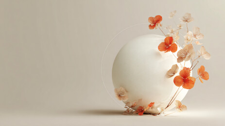白瓶橙花光影静物图