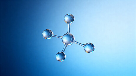 透明分子结构模型科技感特写