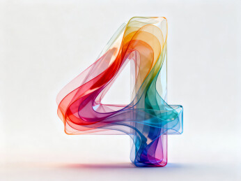 彩虹数字四的艺术呈现
