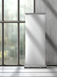 现代室内空白易拉宝展示