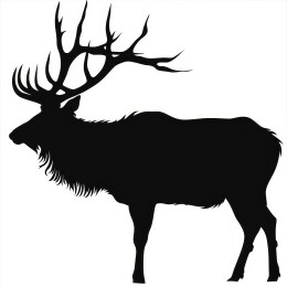 雄鹿侧面黑色剪影图