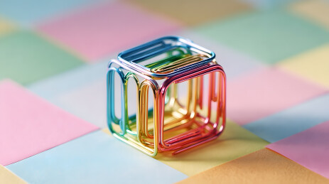 彩色回形针创意立方体