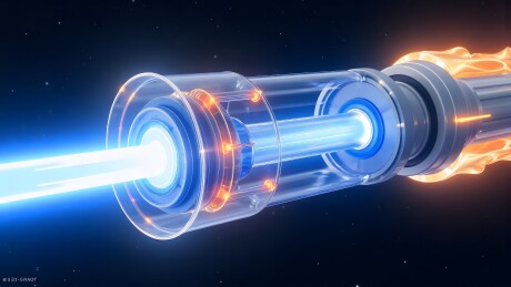 宇宙中的能量炮发射