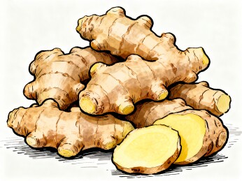 姜块形状姜片切面特写