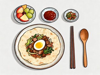 餐盘美食配料餐具摆放