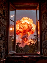 爆炸窗外震撼场景