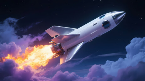 太空中的白色航天器