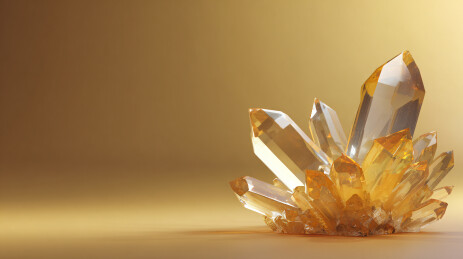 黄色水晶簇特写