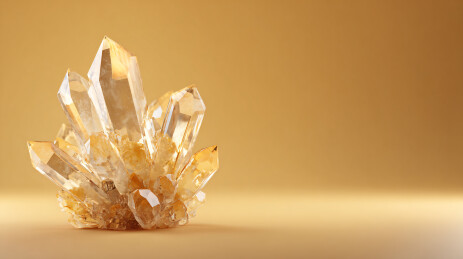 黄色水晶簇特写