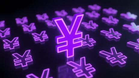 科技感紫色日元符号