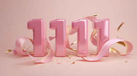 粉色 1111 数字装饰图