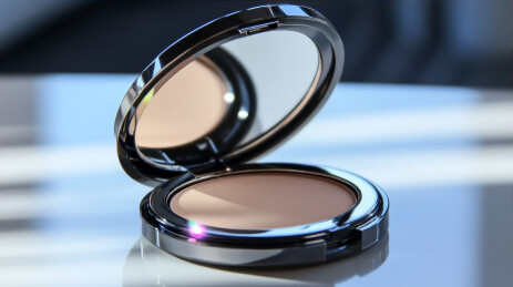 打开的粉饼盒展示