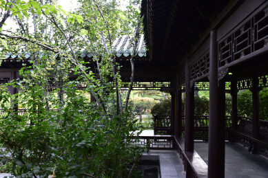 山西太原晋商博物院古建筑园林游廊走廊