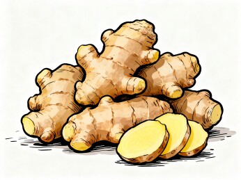 姜块摆放与切片切面