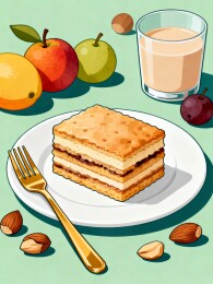 餐点水果坚果搭配饮品