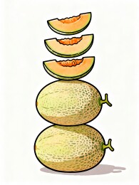 哈密瓜切片与完整瓜果