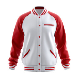 红白相间棒球风格夹克