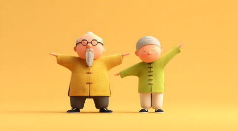 老夫妇舒展双臂享受惬意时光