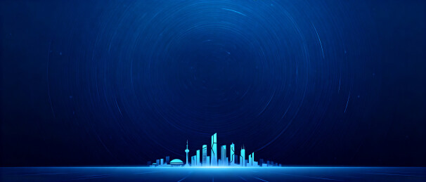 蓝色科技感城市剪影